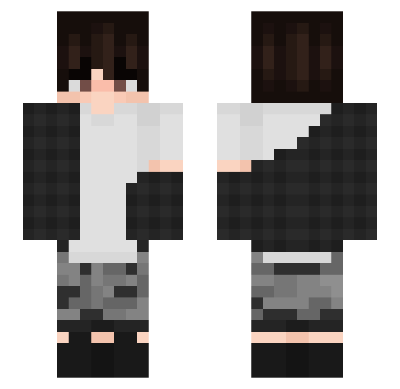 evy Minecraft skin, front and back view