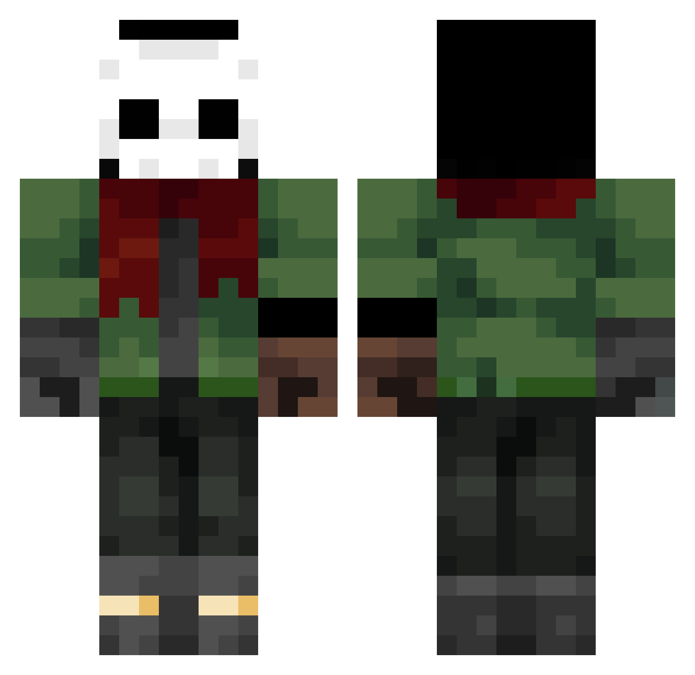 rosymonsterr Minecraft skin, front and back view