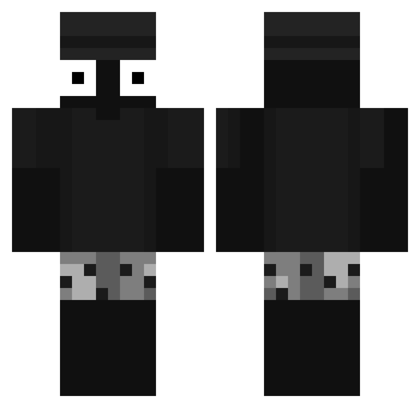 AlexCaill Minecraft skin, front and back view