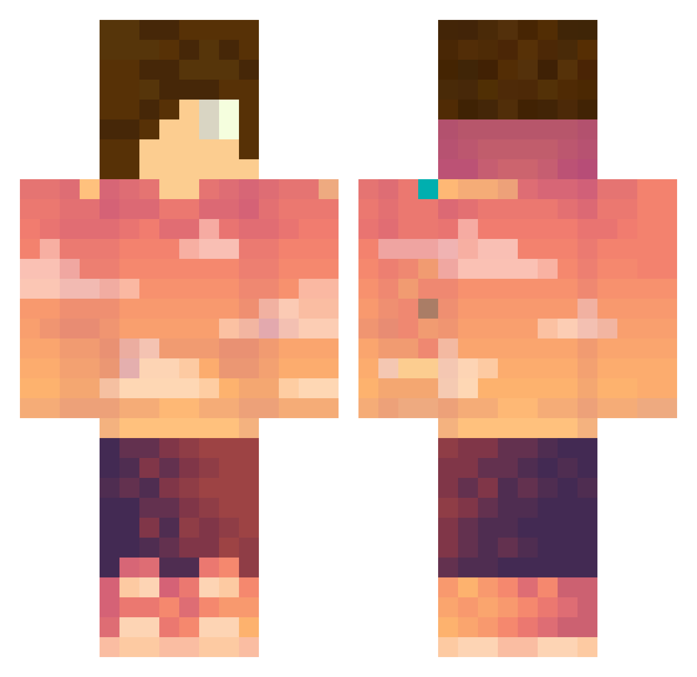 yVortexZ_ Minecraft skin, front and back view