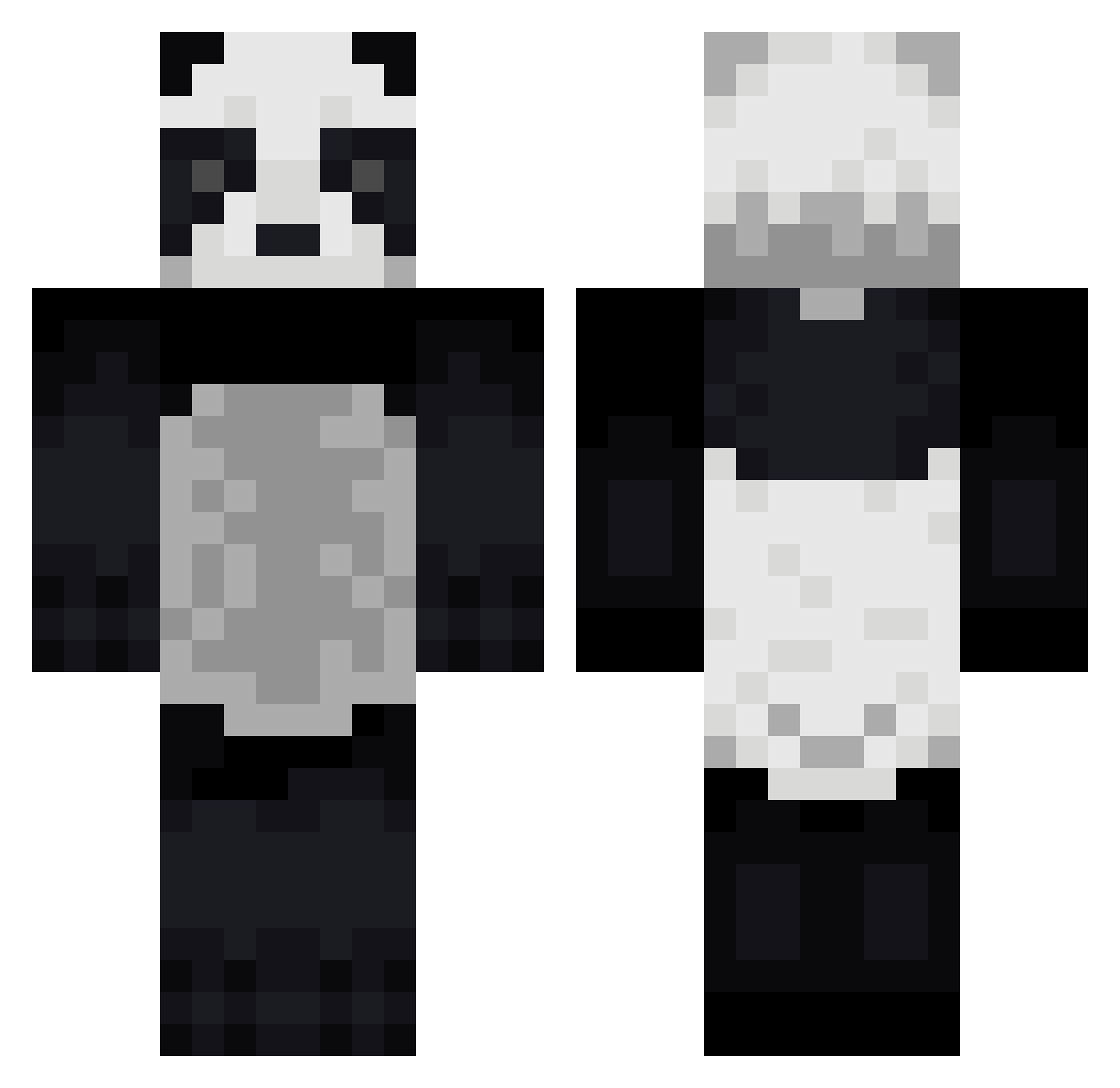 wliH Minecraft skin, front and back view