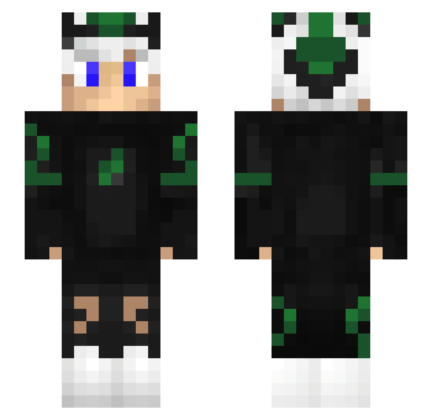 StevCraftHD Minecraft skin, front and back view