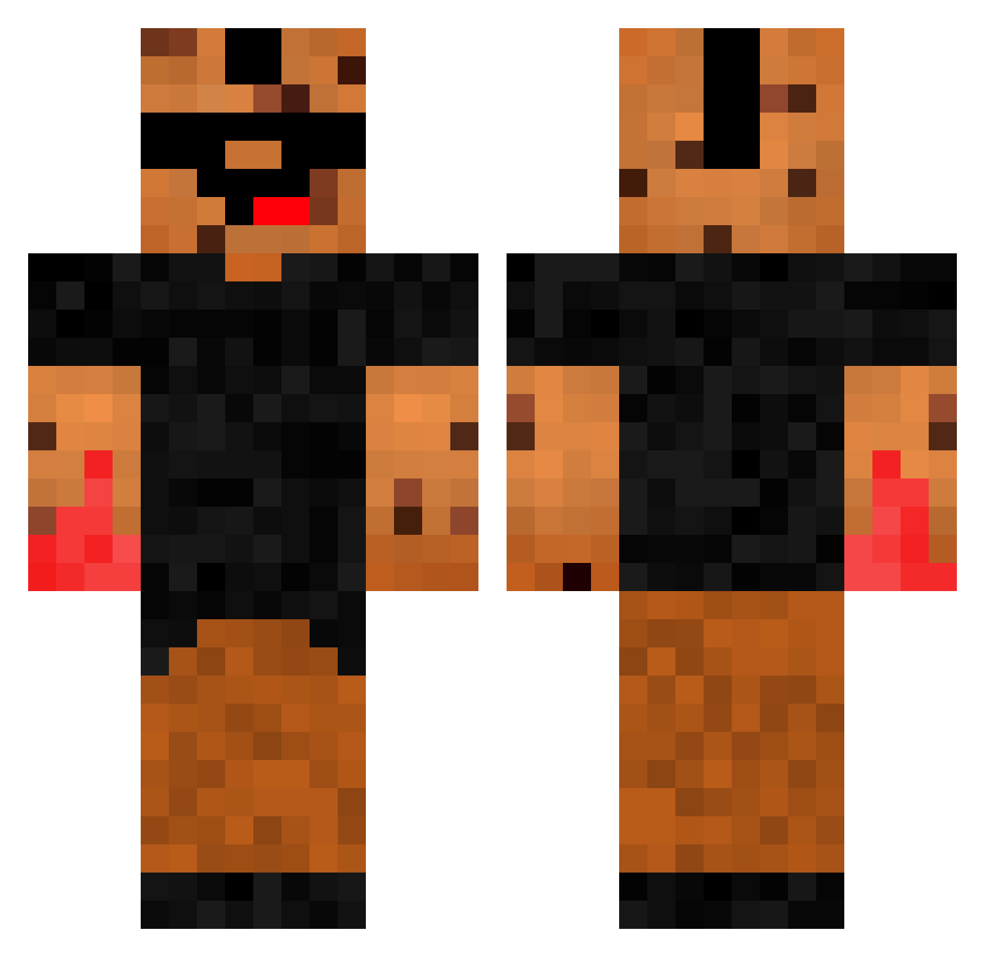PinkiPai Minecraft skin, front and back view