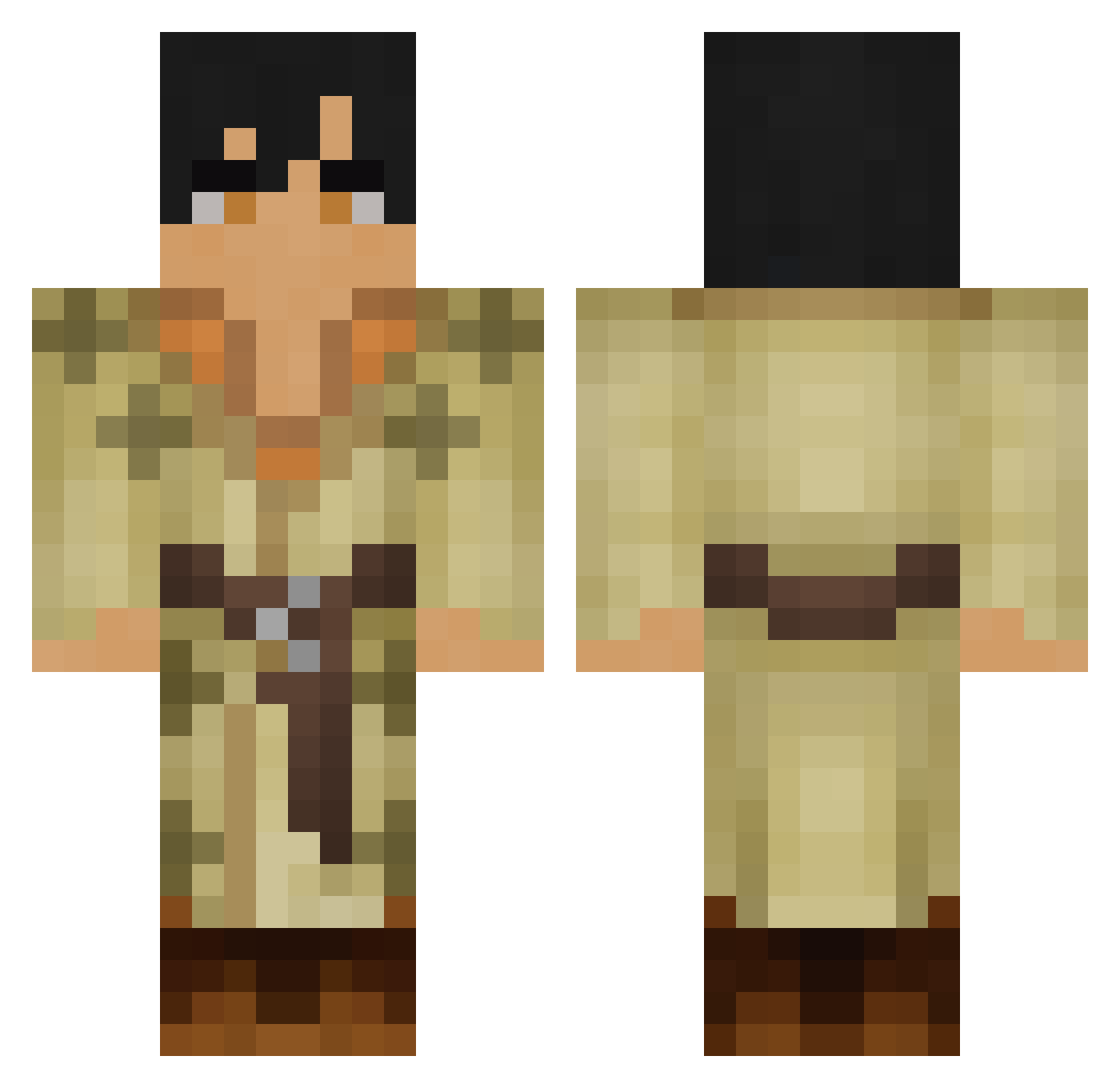 OnF3nt Minecraft skin, front and back view