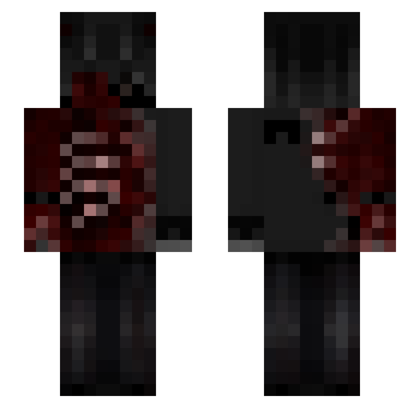 Quartziess Minecraft skin, front and back view