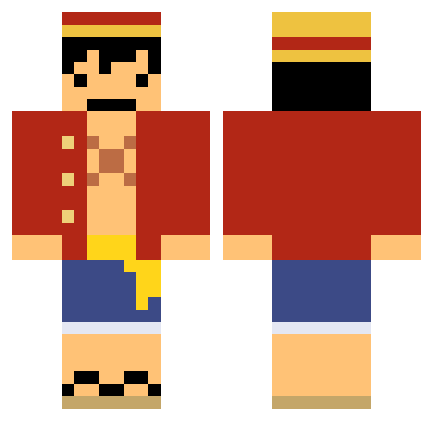 uhGhost Minecraft skin, front and back view