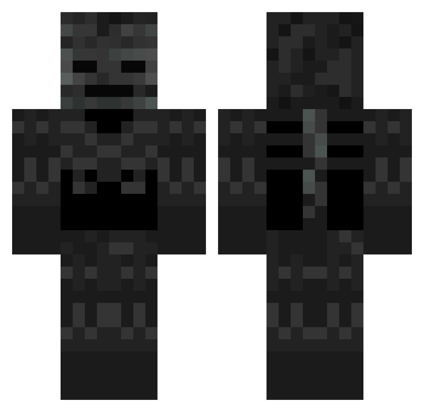 Commandame Minecraft skin, front and back view