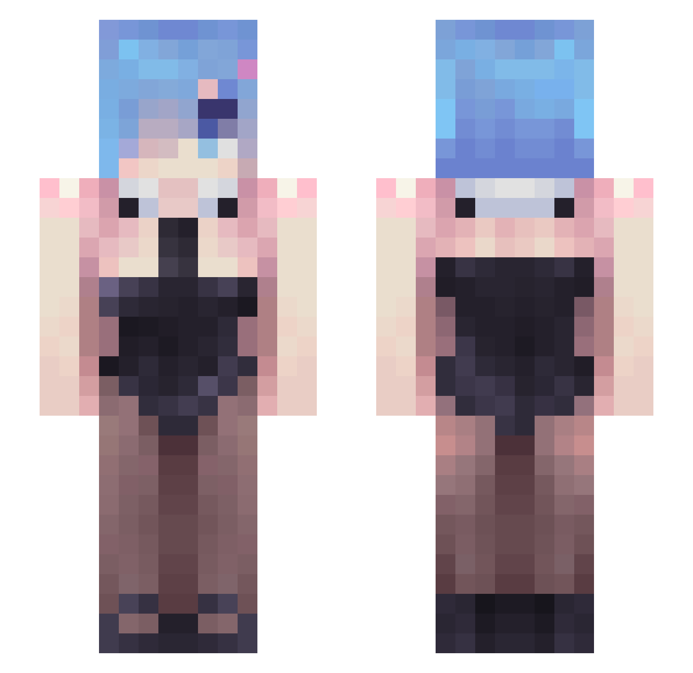 mok4alin Minecraft skin, front and back view