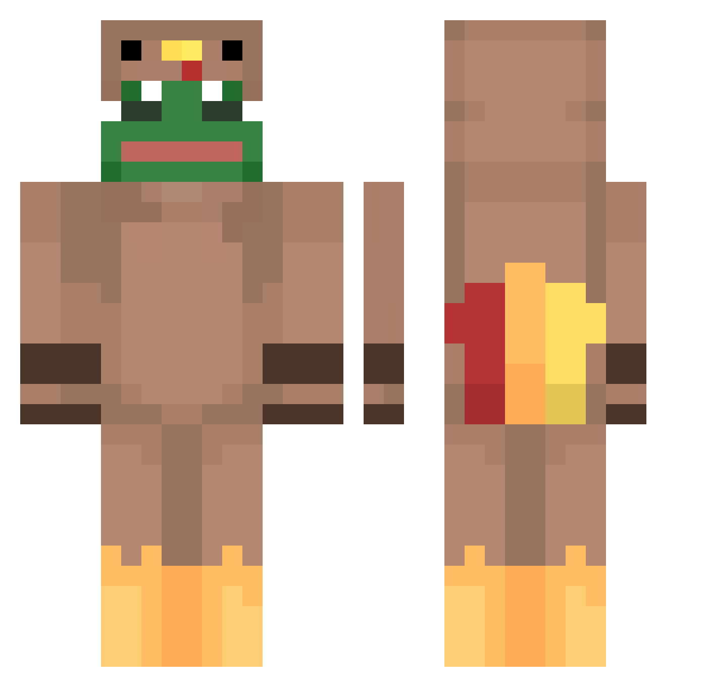 soapishere Minecraft skin, front and back view