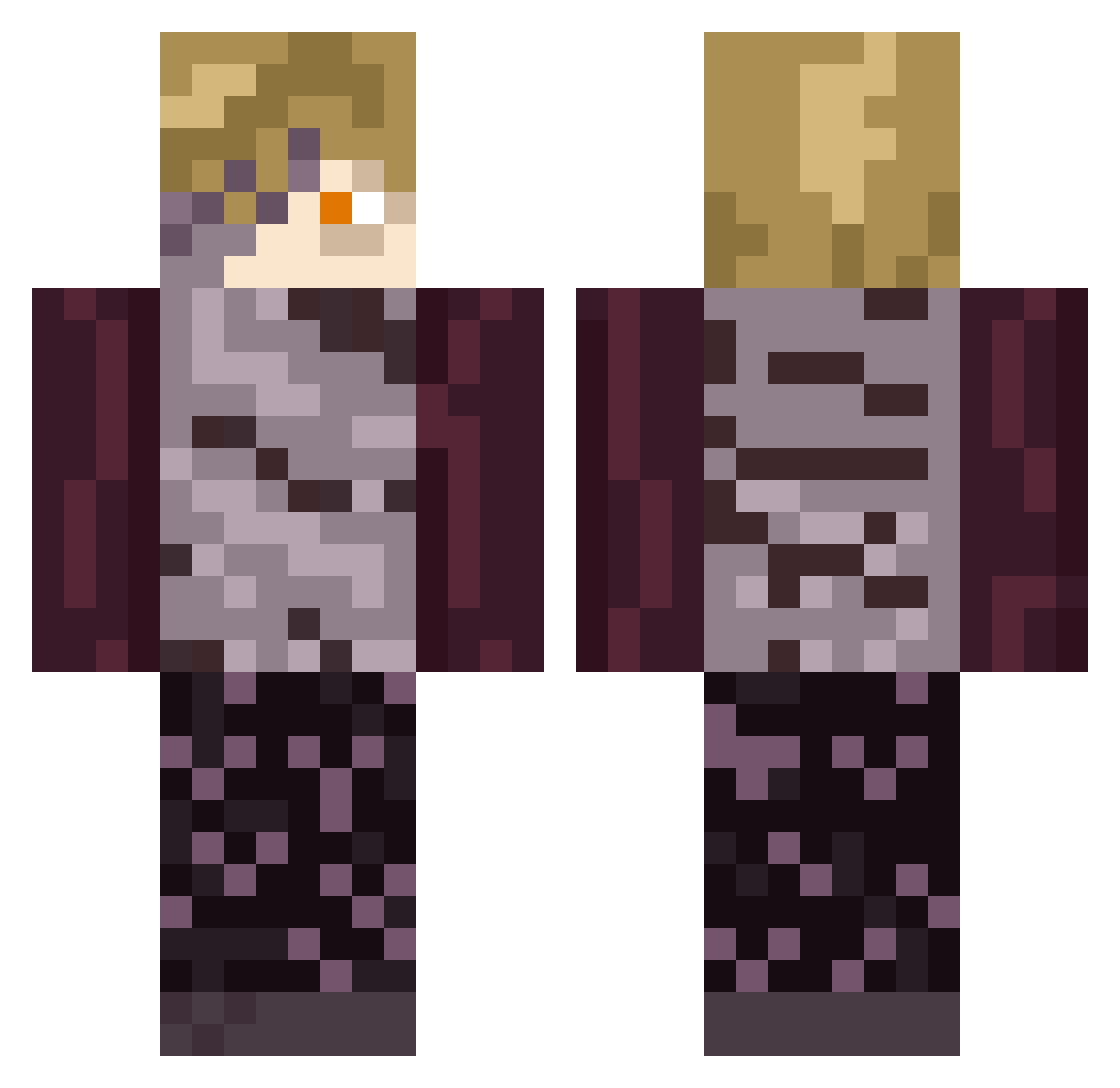 Eman1107 Minecraft skin, front and back view