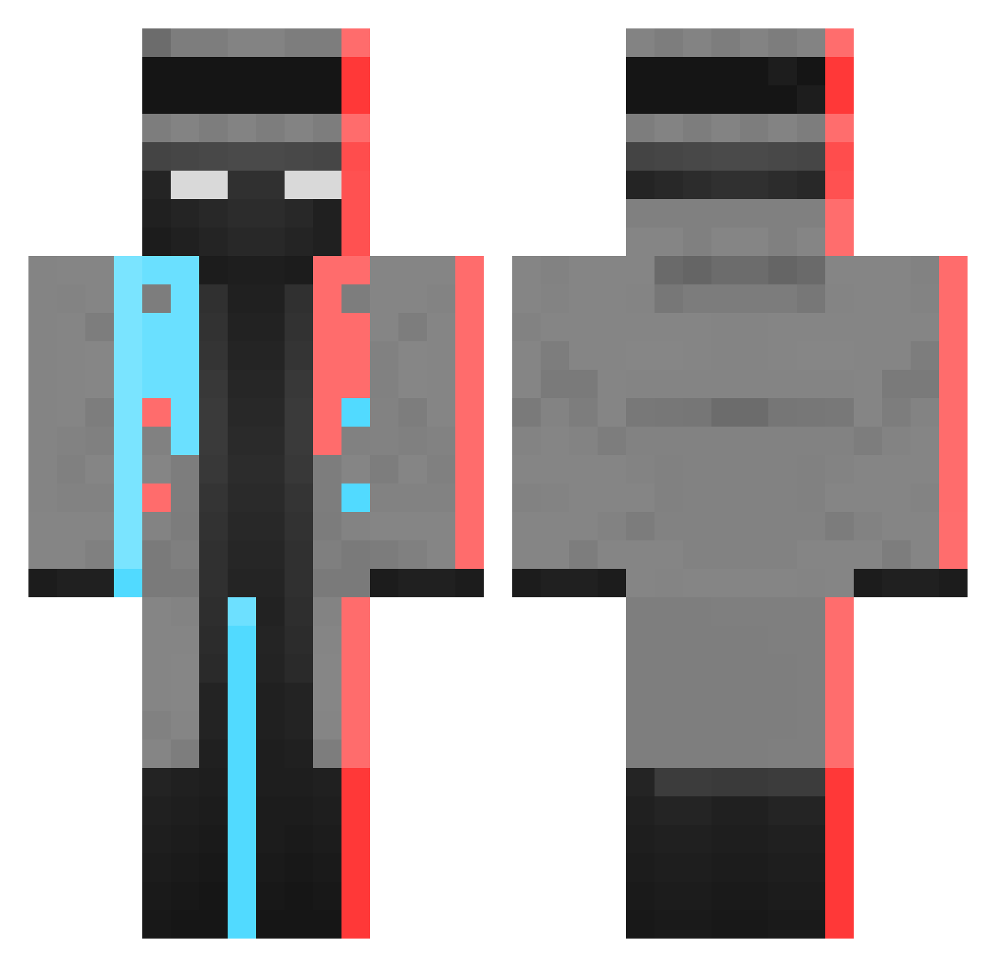 Gefeursan Minecraft skin, front and back view