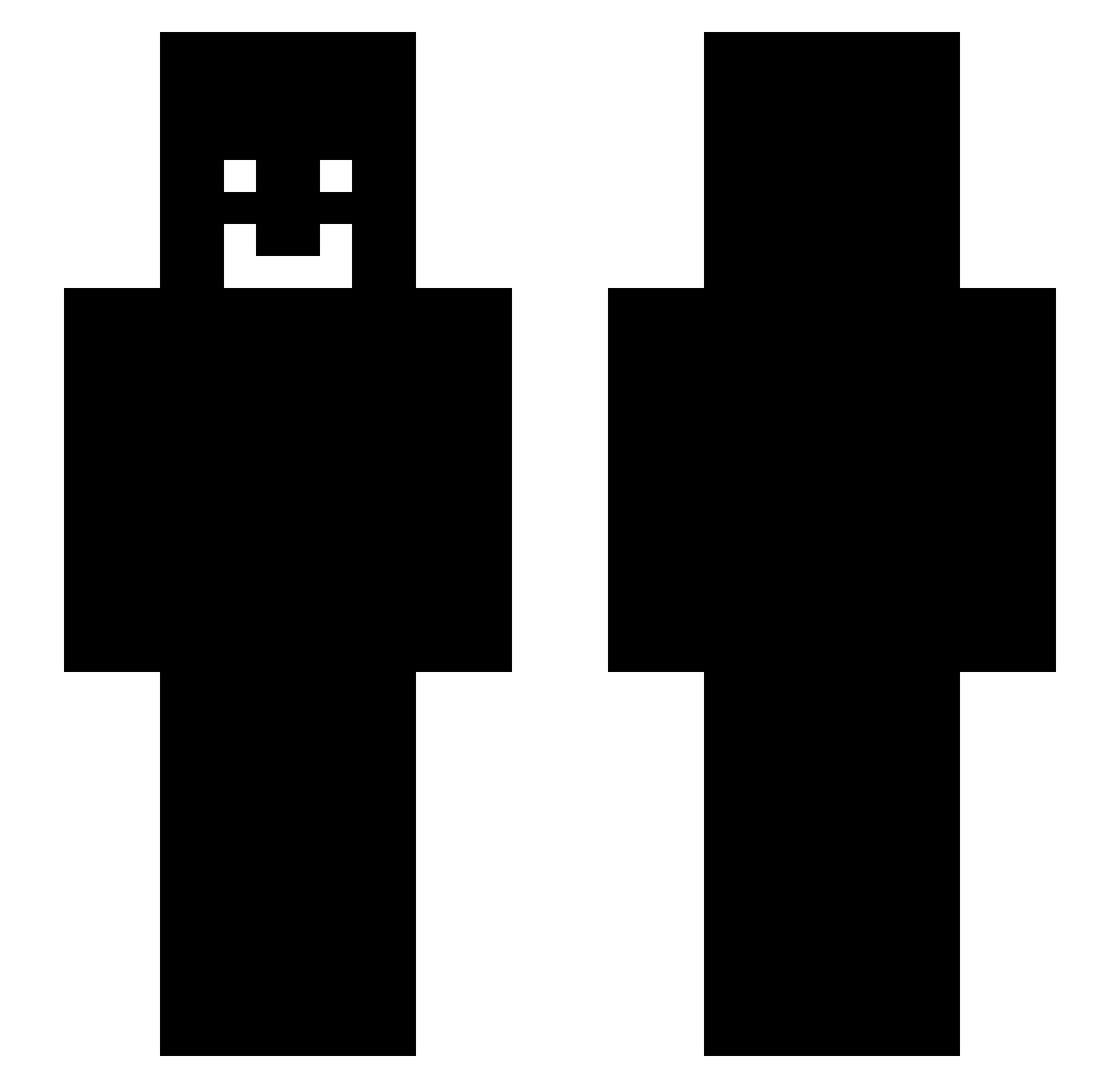 TheClicker Minecraft skin, front and back view