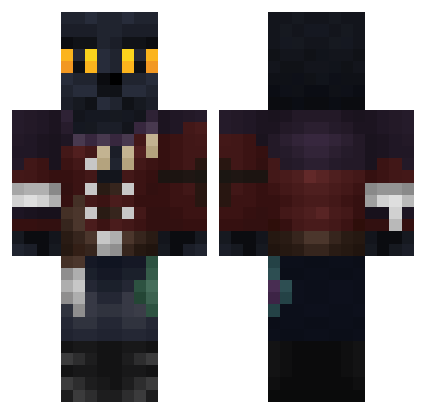 MerZweckEier Minecraft skin, front and back view