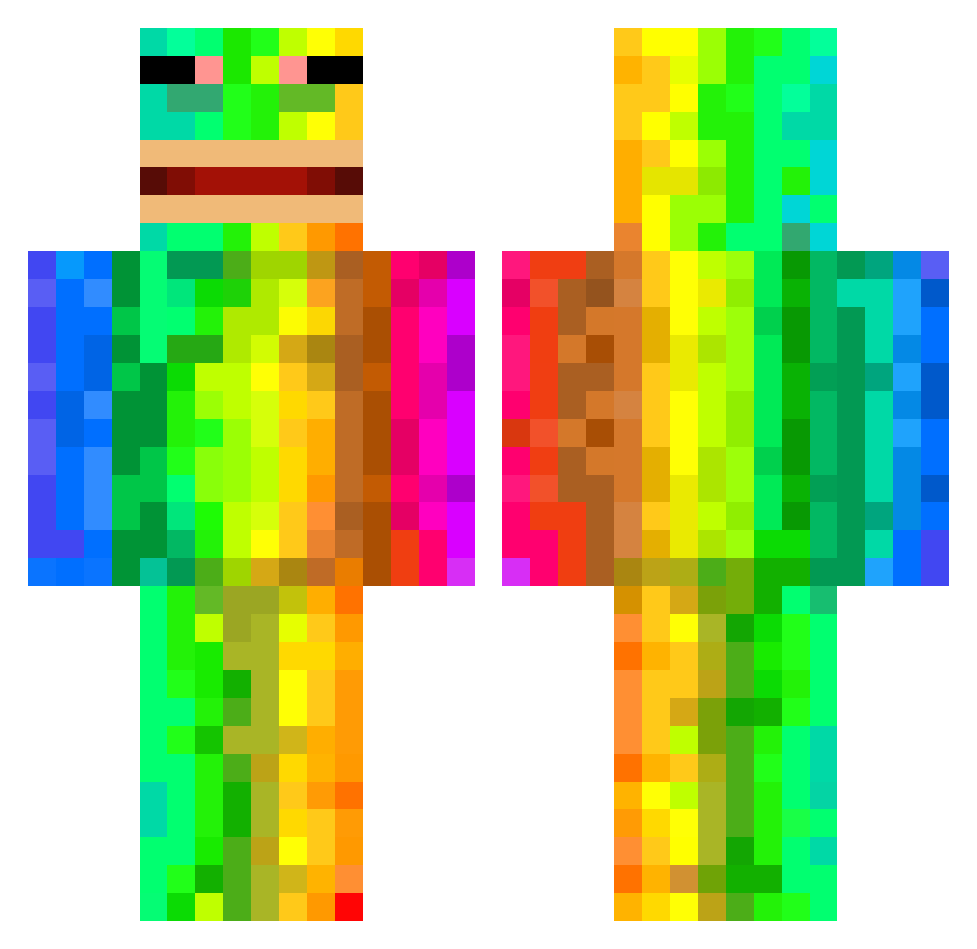 WEBHEAD1962 Minecraft skin, front and back view