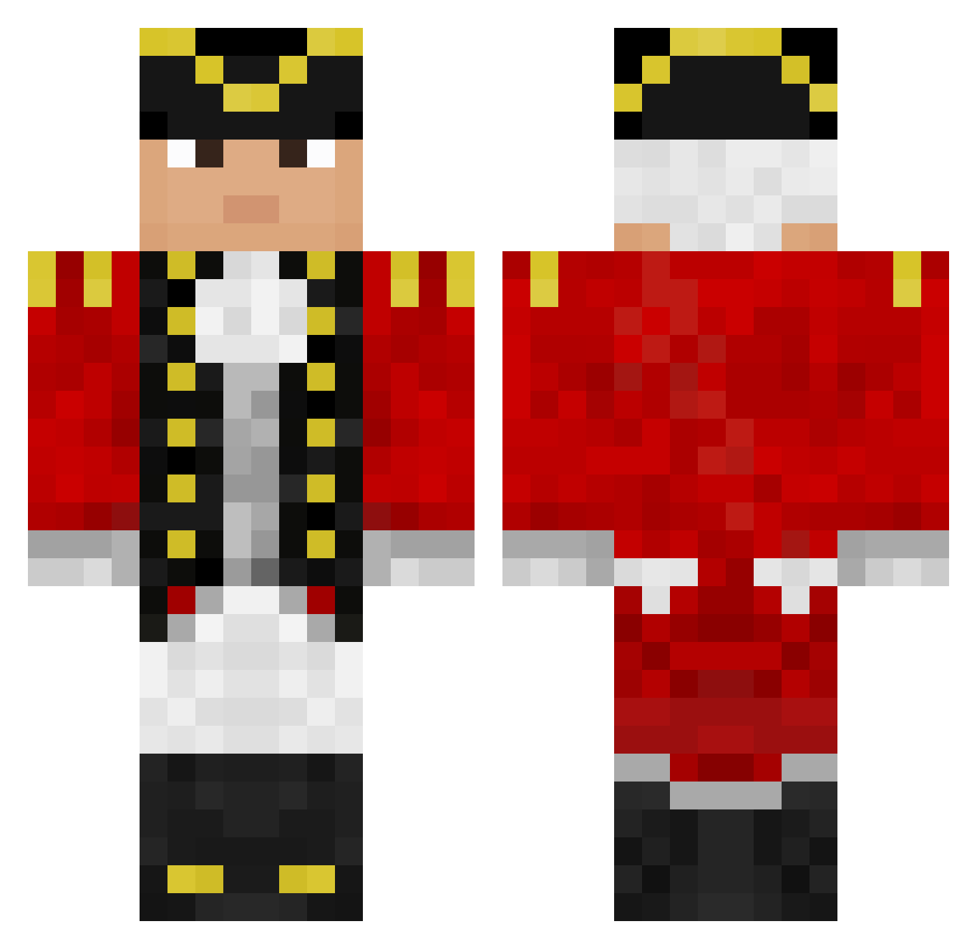 Cokefiend42 Minecraft skin, front and back view