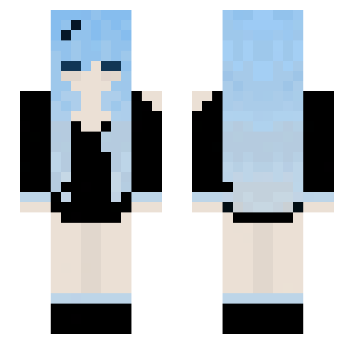 Remsey Minecraft skin, front and back view