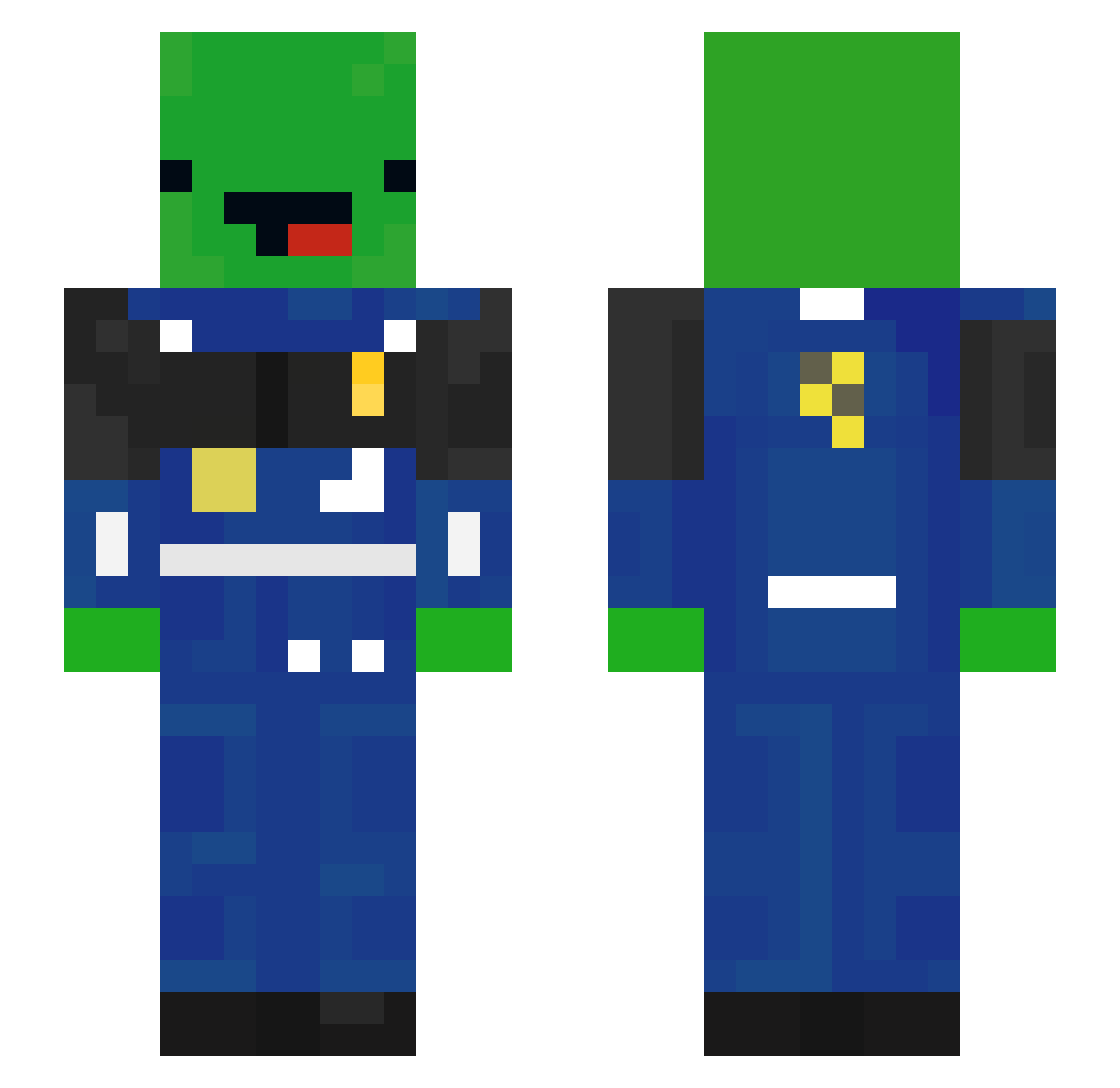 superturtle1883 Minecraft skin, front and back view