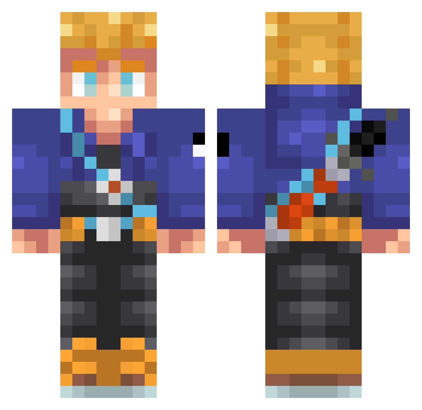 Skywalker1097 Minecraft skin, front and back view