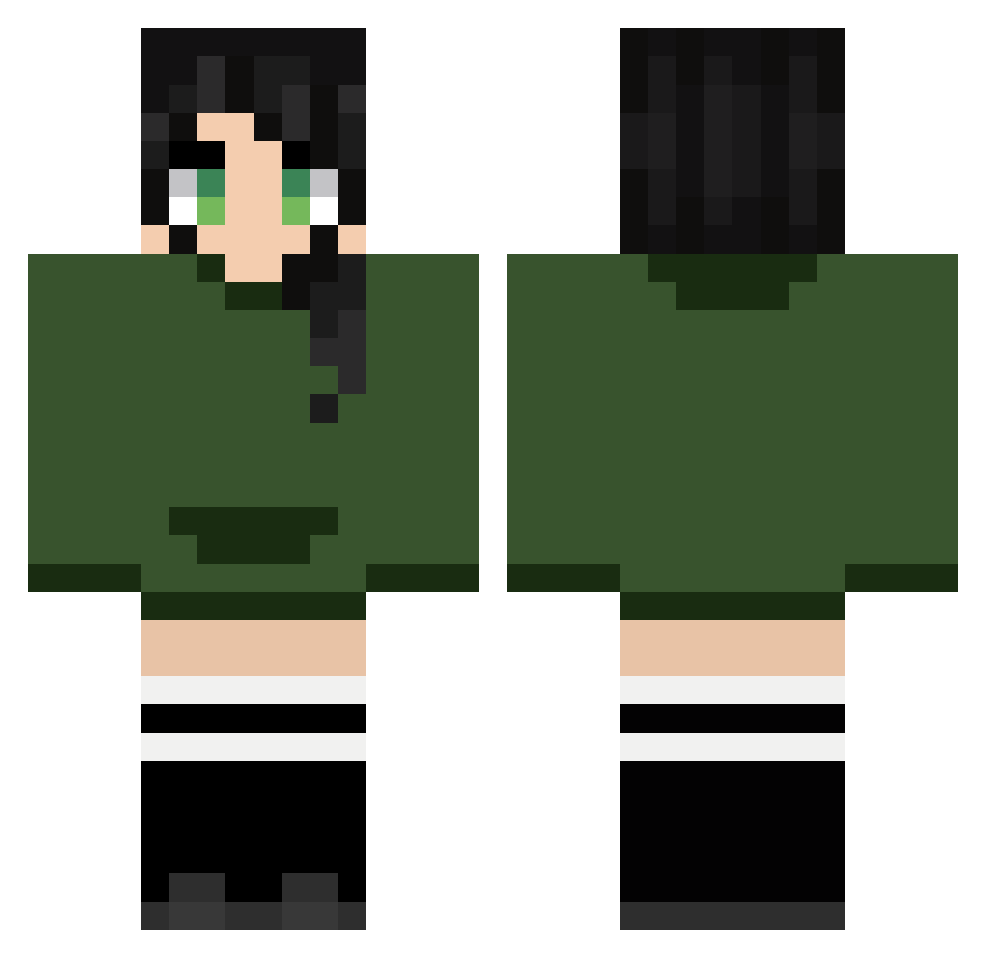 Levirosepettals Minecraft skin, front and back view