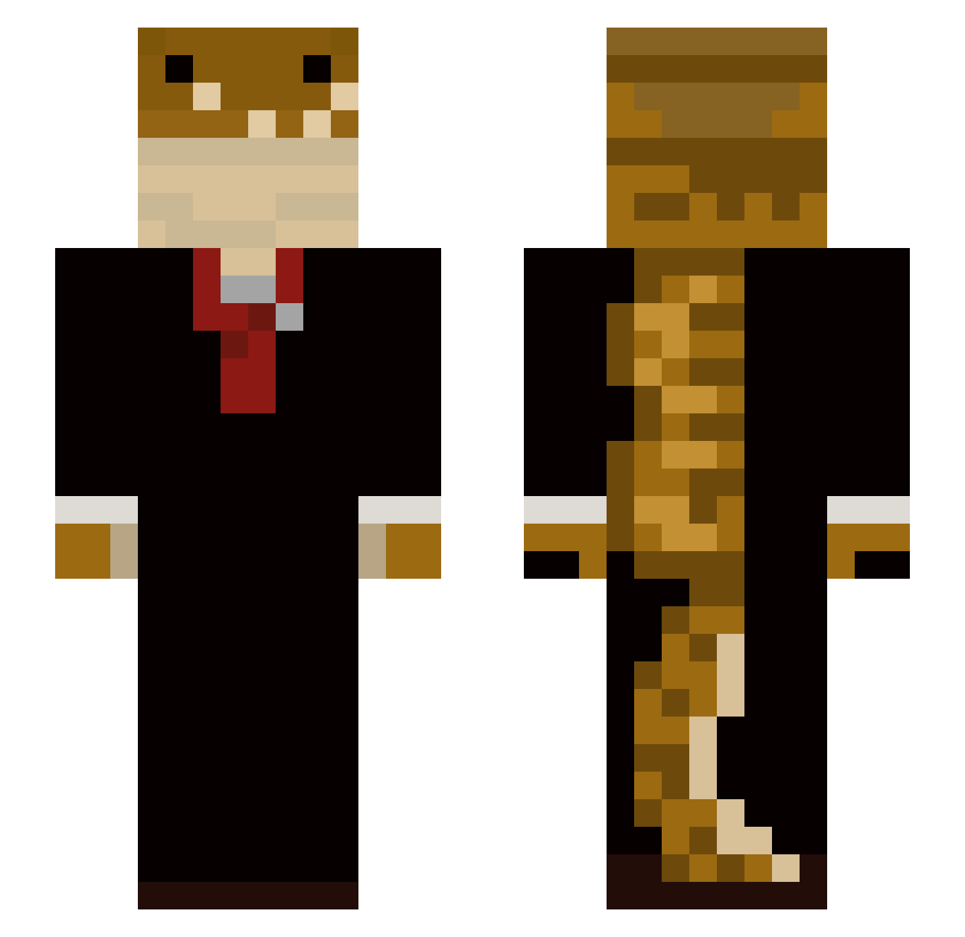 K33wi Minecraft skin, front and back view