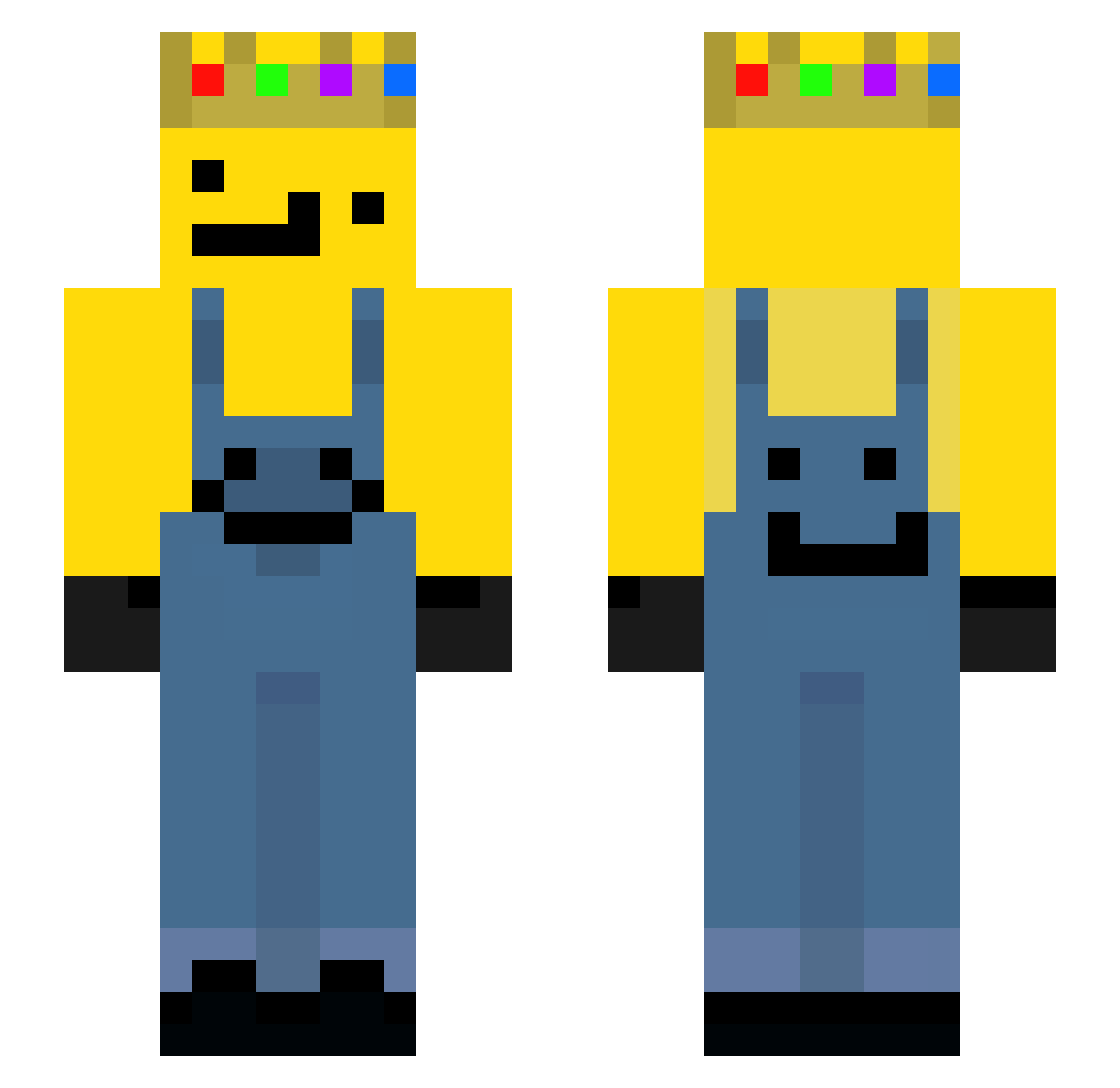 _extrax Minecraft skin, front and back view
