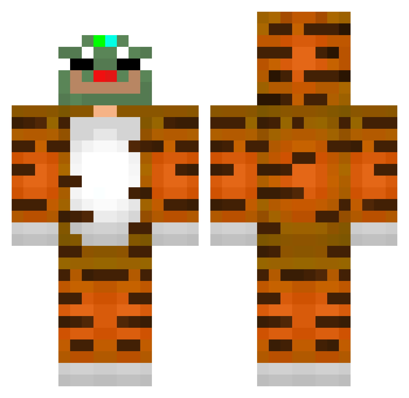 Toeddchen Minecraft skin, front and back view