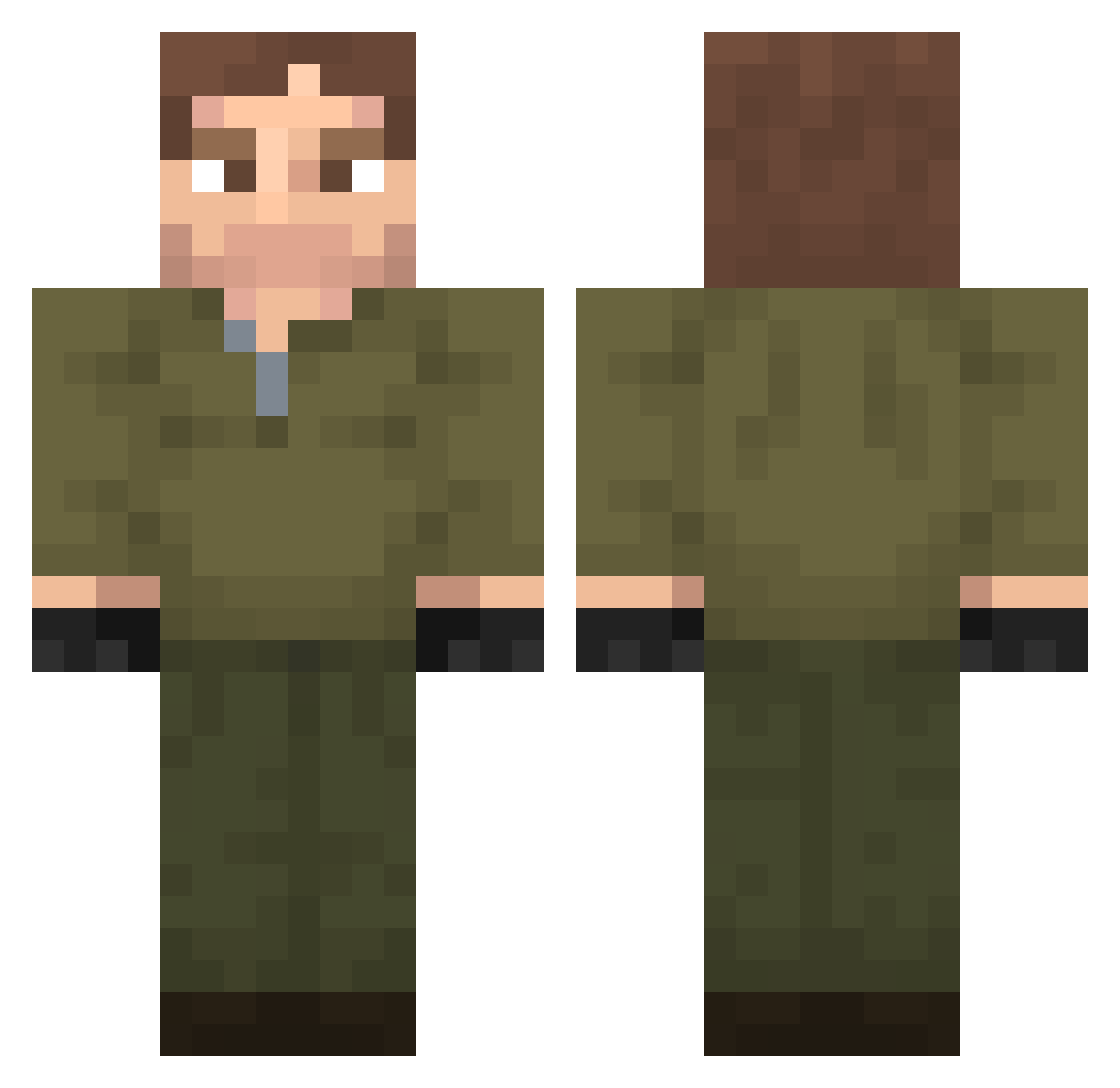 proaleksi Minecraft skin, front and back view