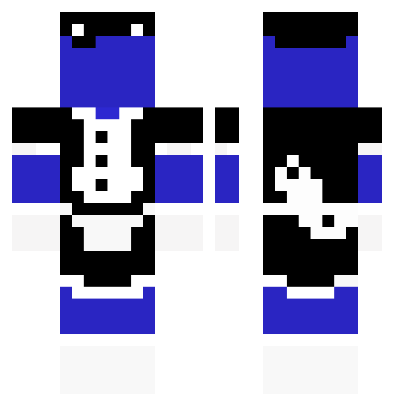 Refq1 Minecraft skin, front and back view