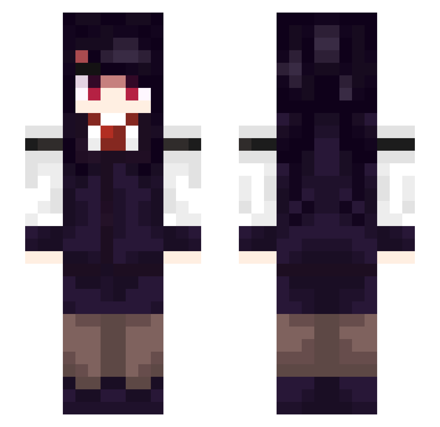 Floxeii Minecraft skin, front and back view