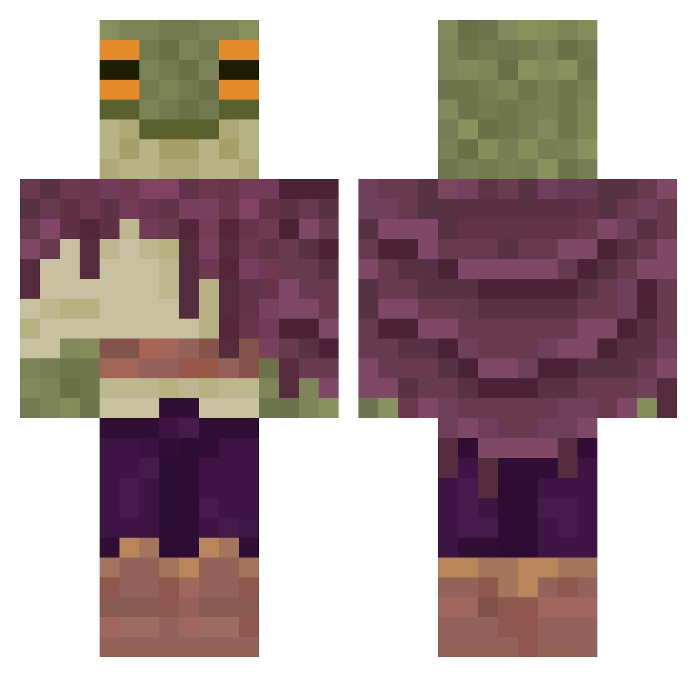 SolidKaiser Minecraft skin, front and back view