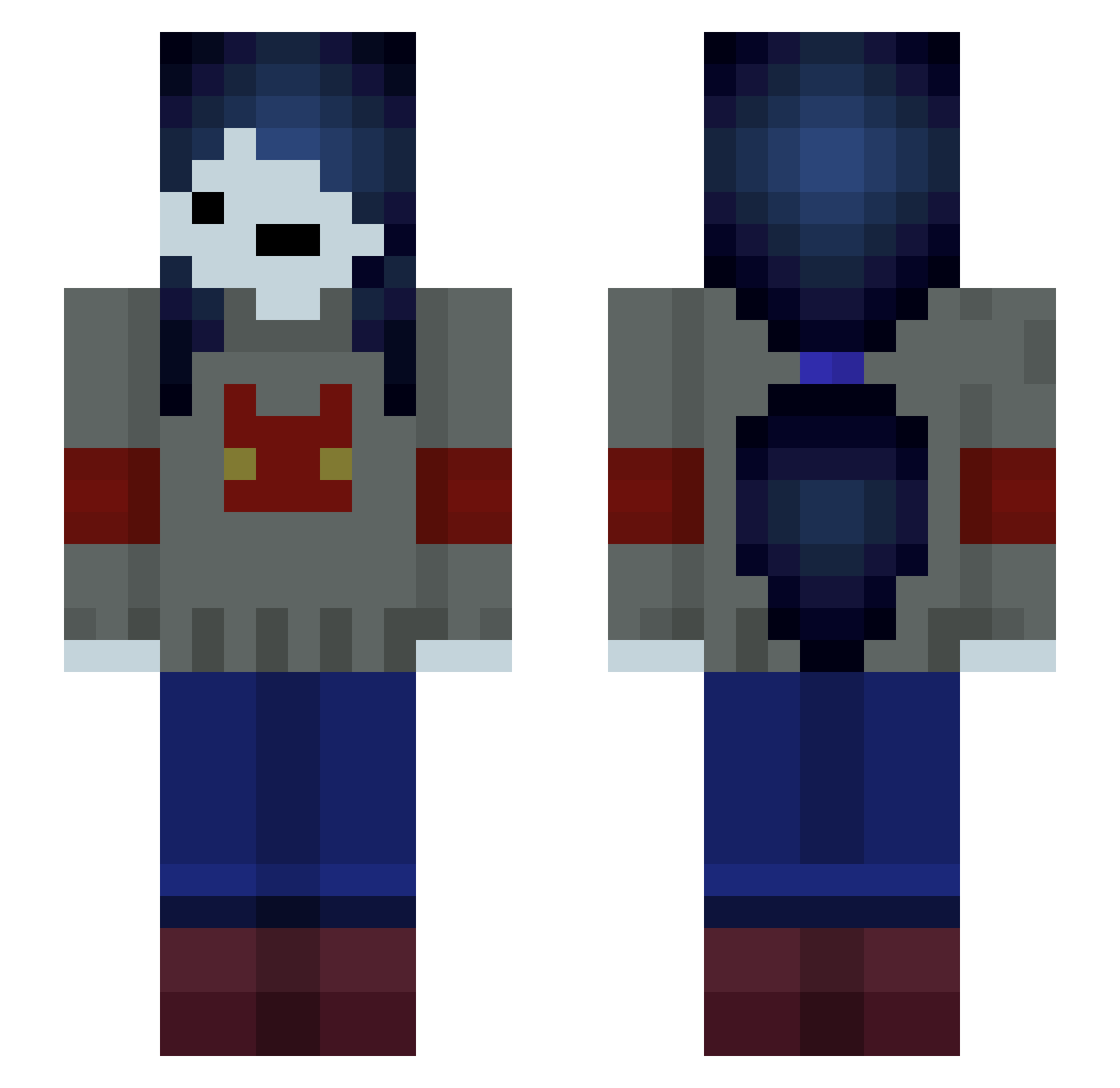 Libula Minecraft skin, front and back view