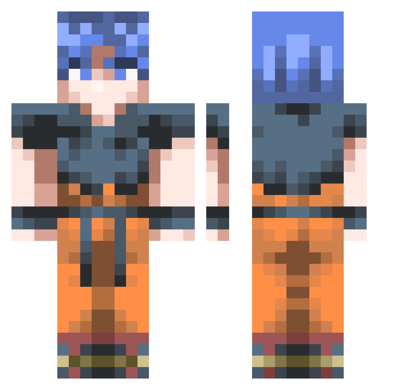 MPISDUM Minecraft skin, front and back view