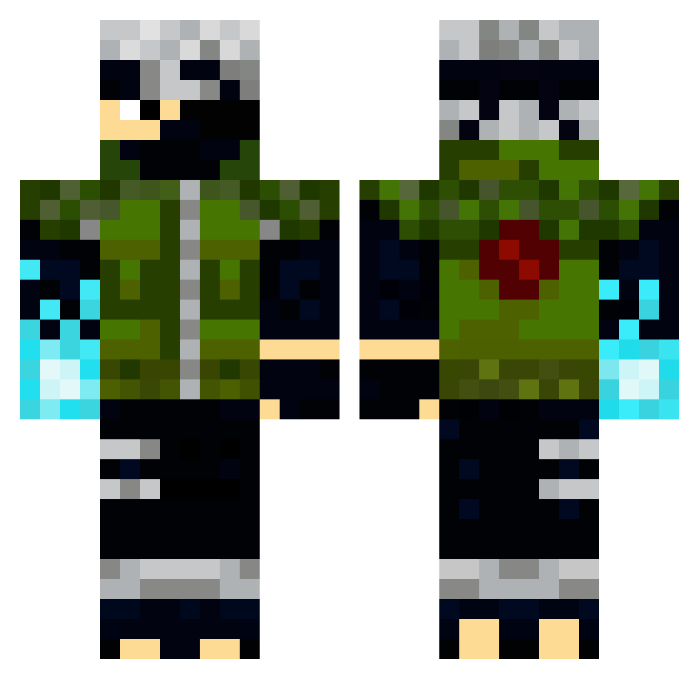 Hellfires Minecraft skin, front and back view