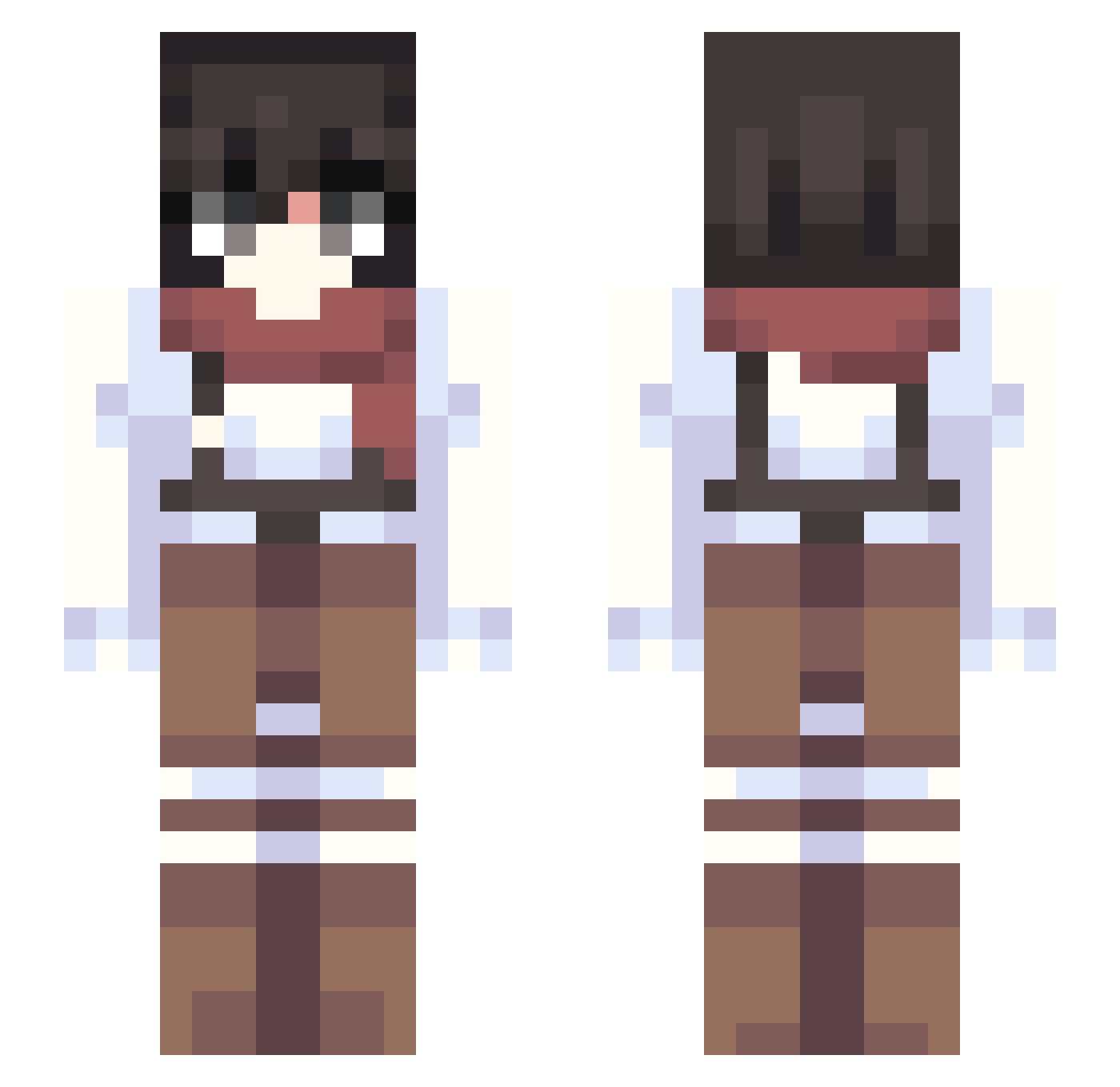 xunatace Minecraft skin, front and back view