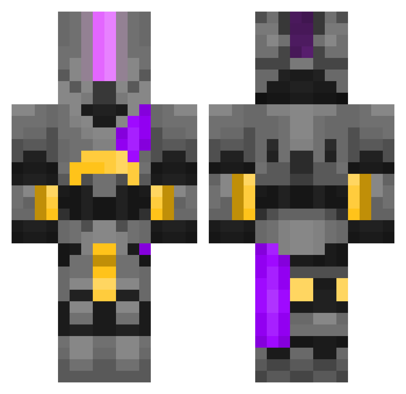 ZacKurama Minecraft skin, front and back view