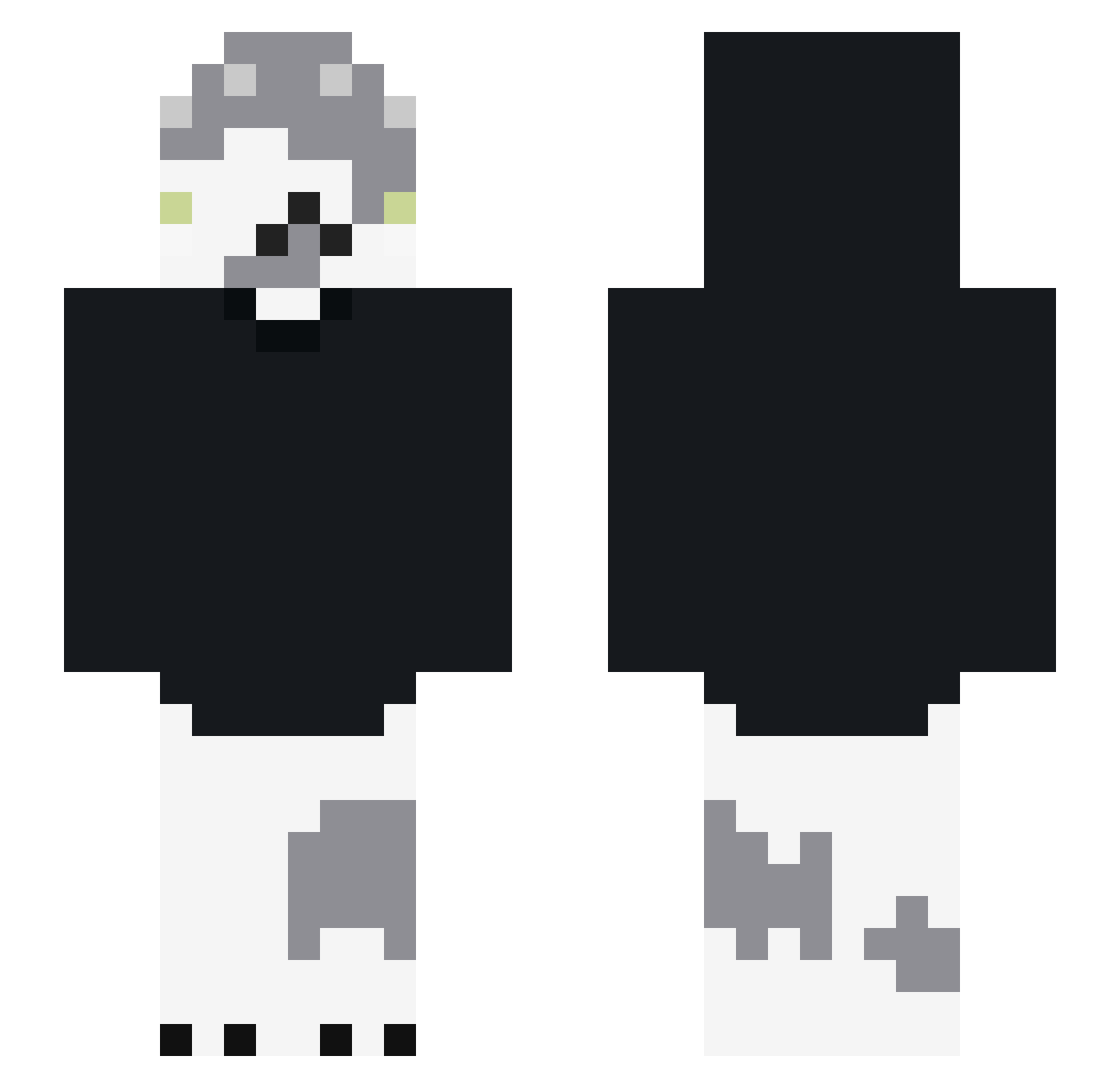 zBluStorm Minecraft skin, front and back view