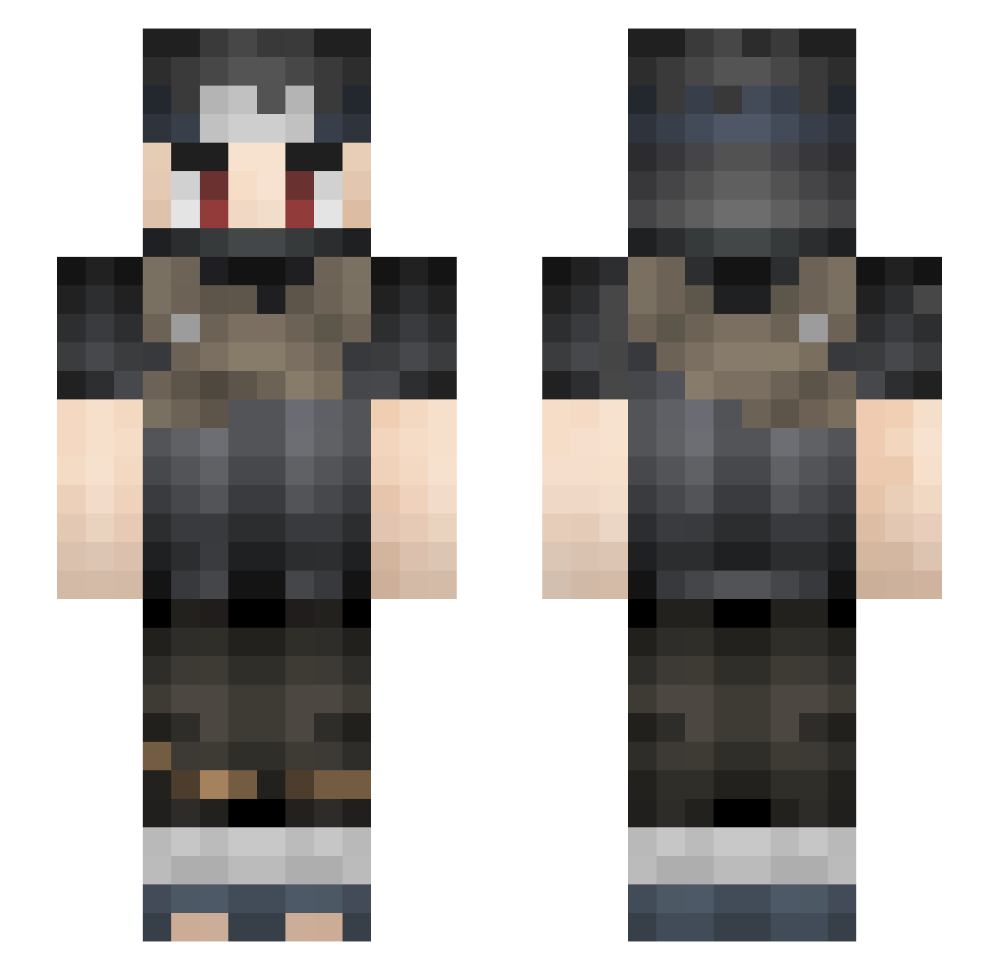 Giyu_tomioka17 Minecraft skin, front and back view