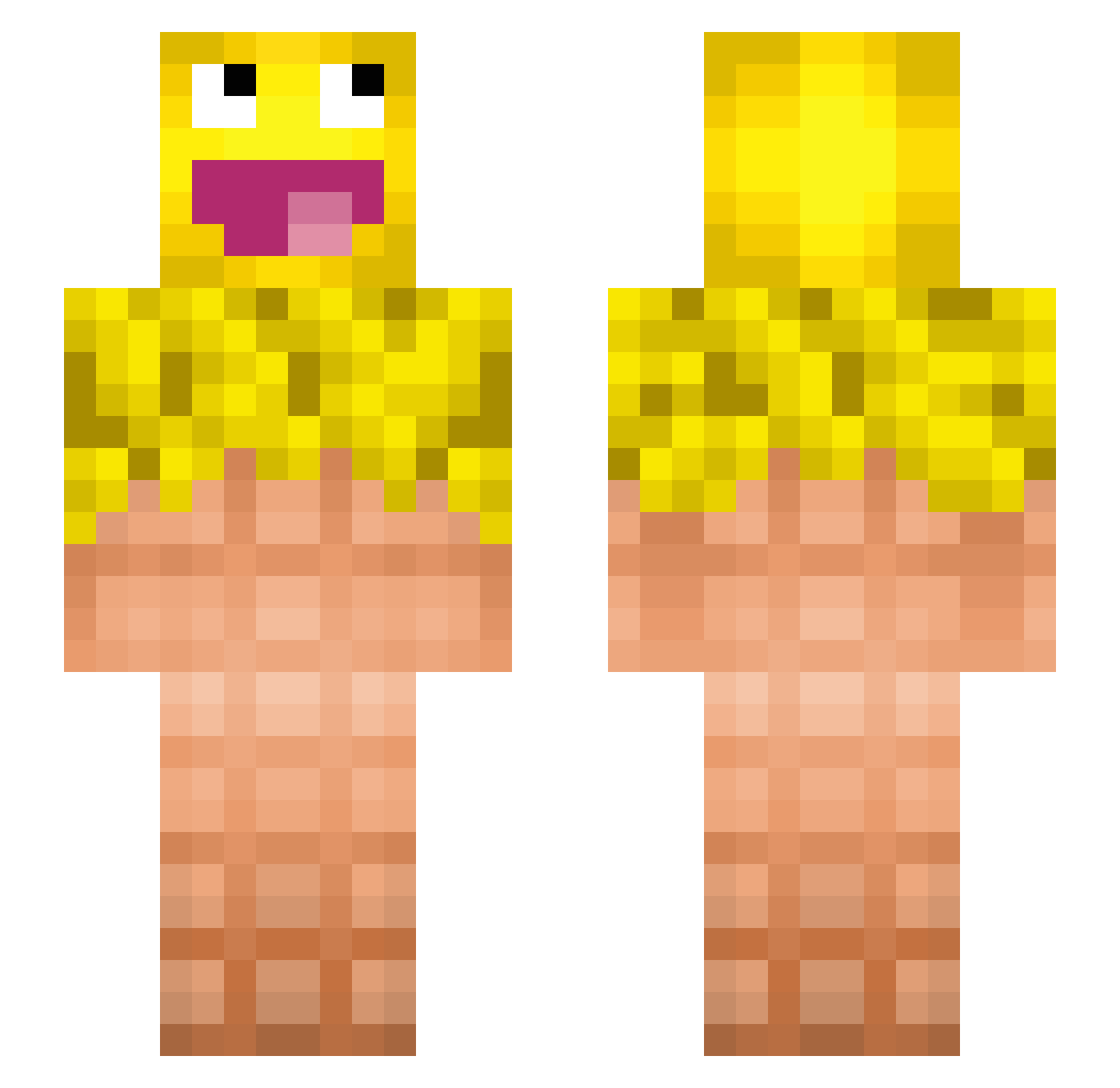 Tomelek Minecraft skin, front and back view
