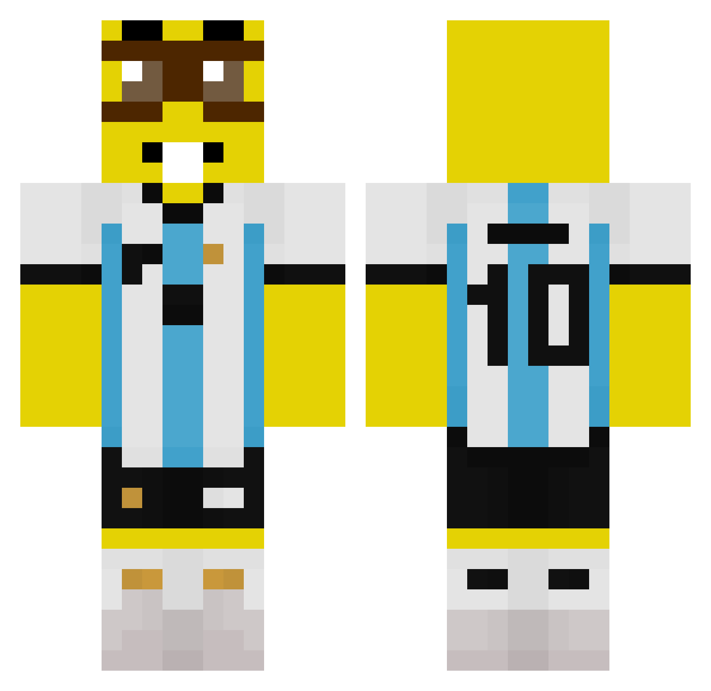 Nikinestava Minecraft skin, front and back view