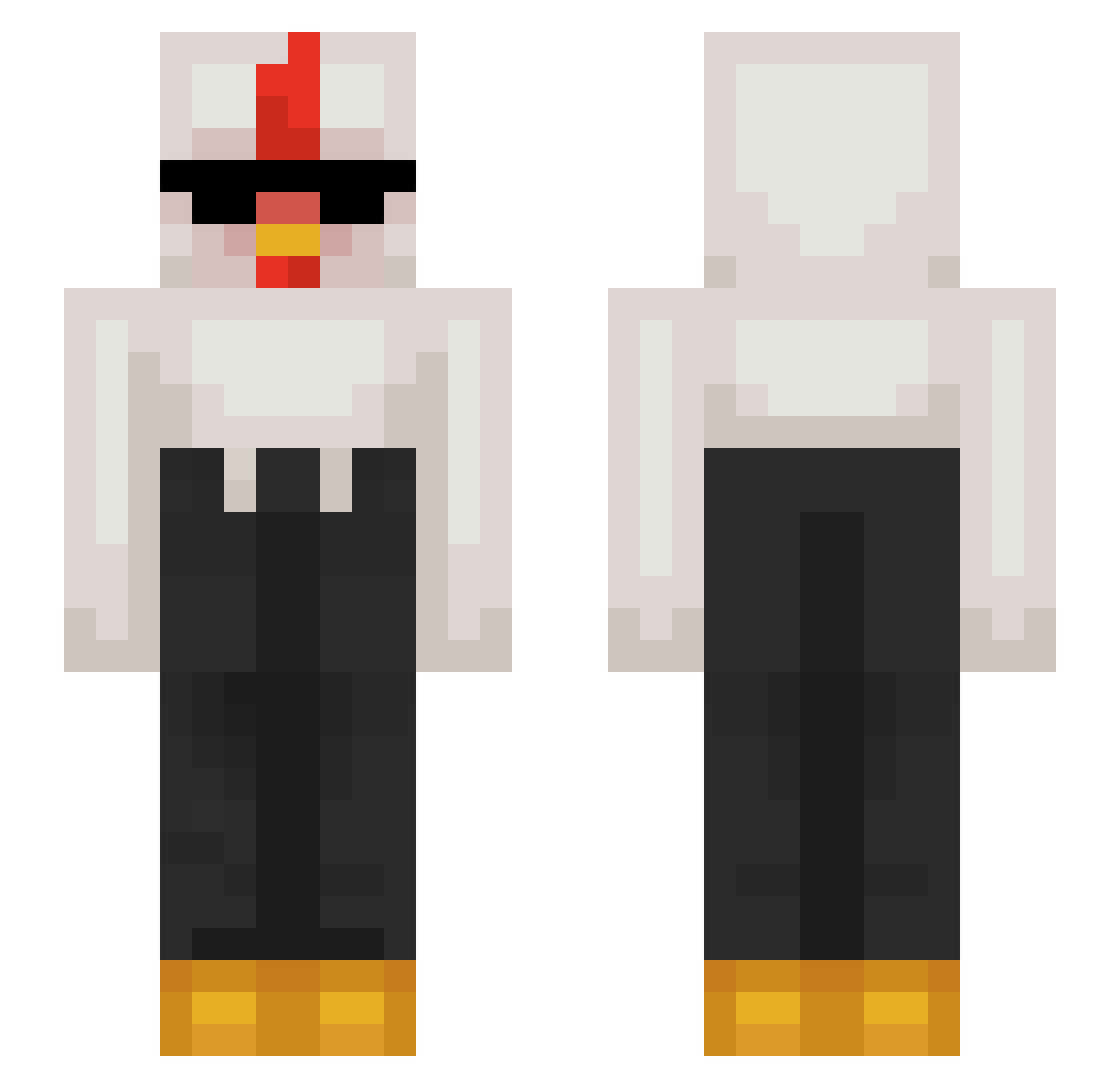 etachL Minecraft skin, front and back view