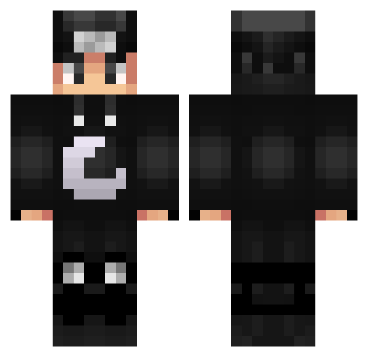 lxnarzz Minecraft skin, front and back view
