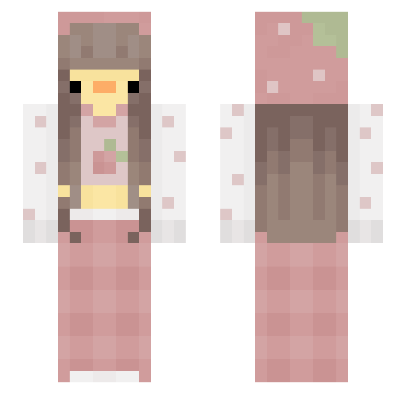 EnbyDuck Minecraft skin, front and back view