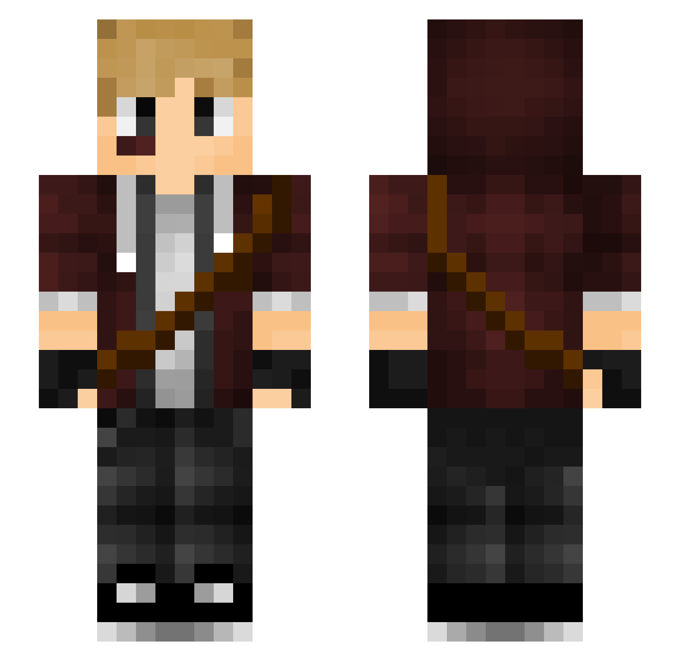 Tapedur Minecraft skin, front and back view