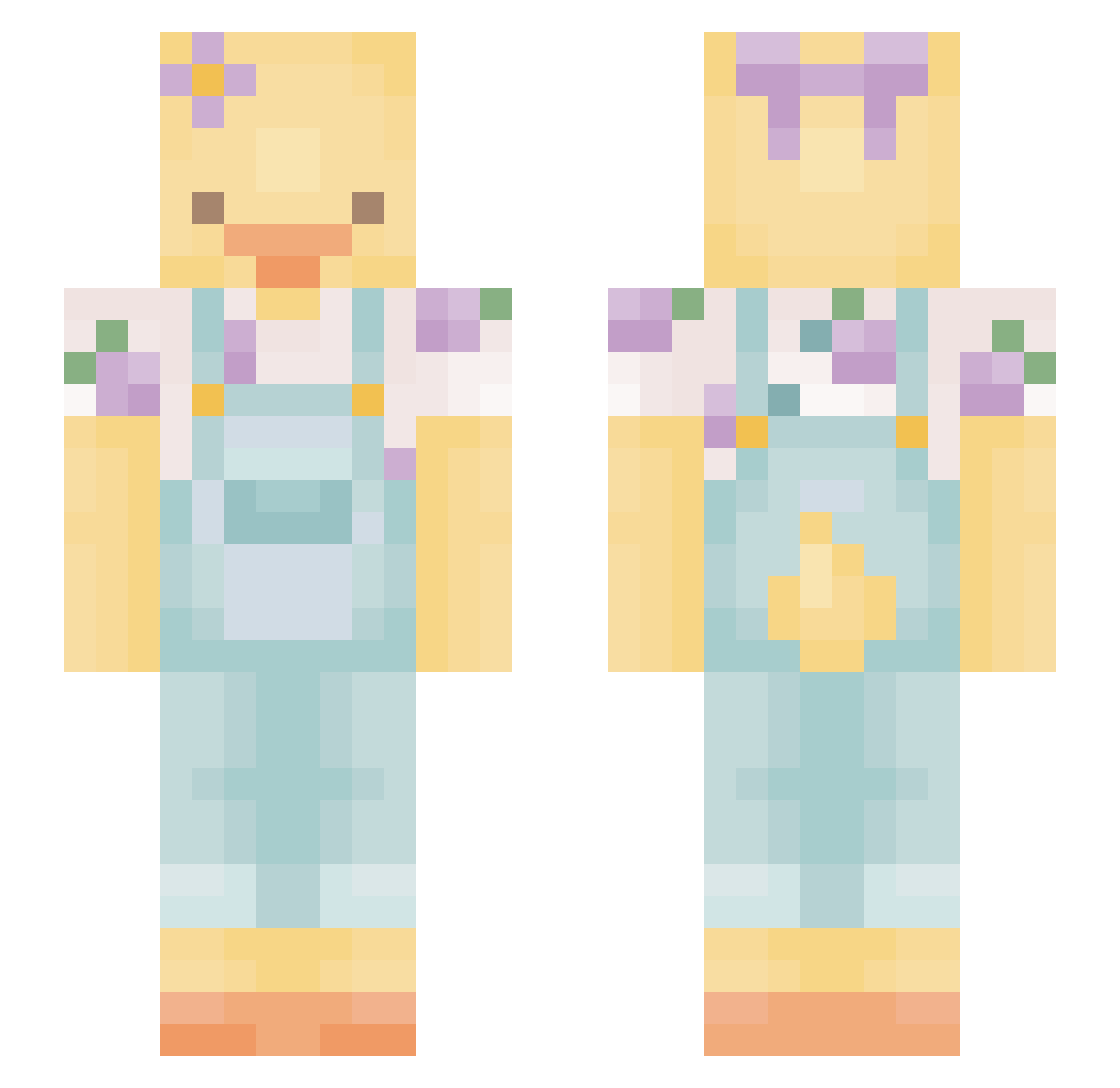 SorryMyEnglish Minecraft skin, front and back view