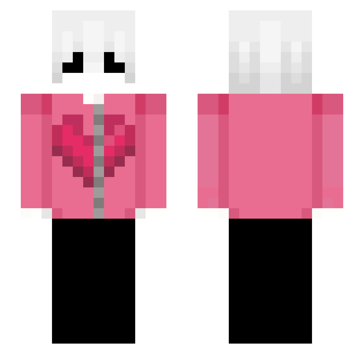 K1RBEISKING Minecraft skin, front and back view