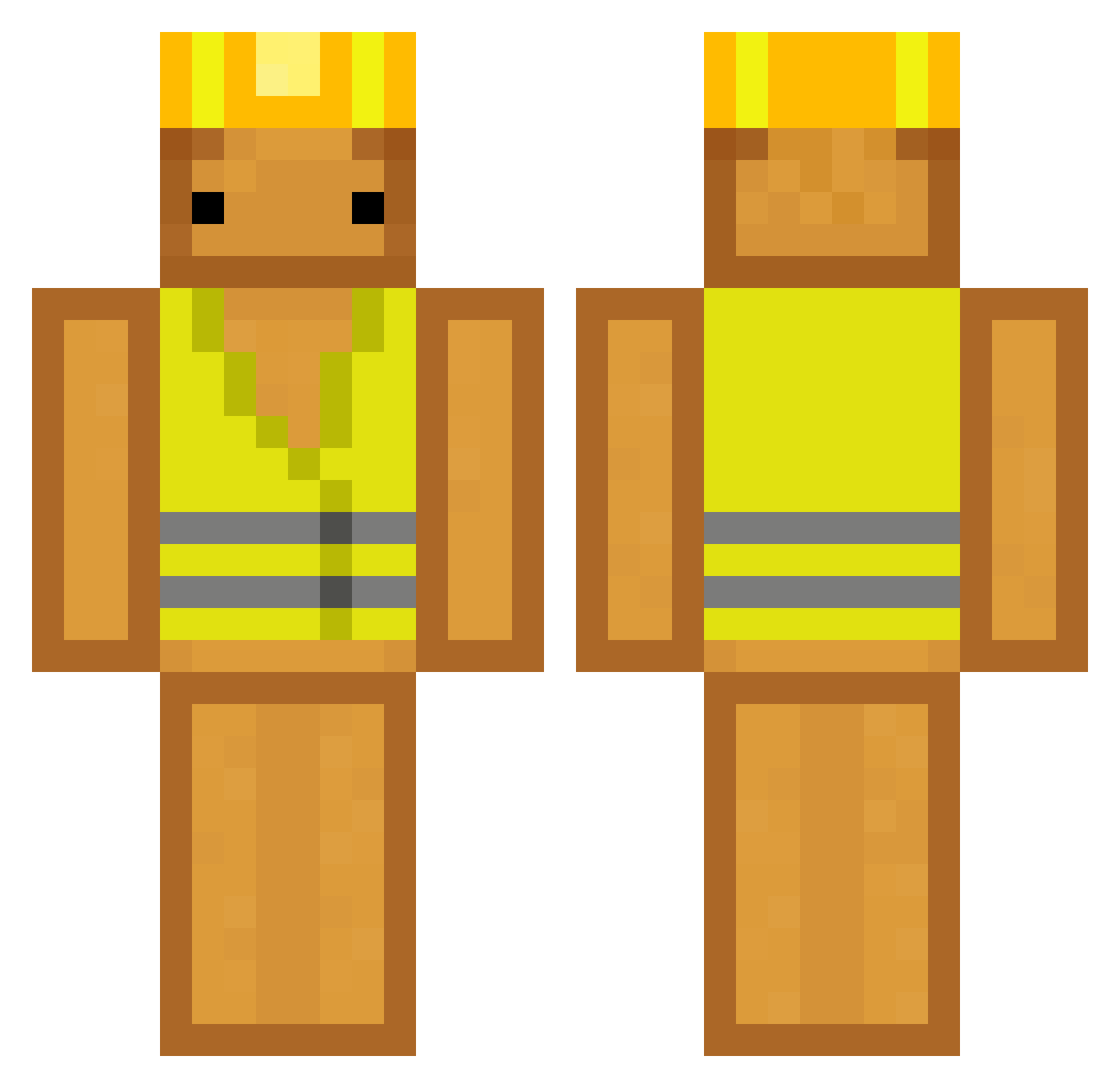 Toast106 Minecraft skin, front and back view