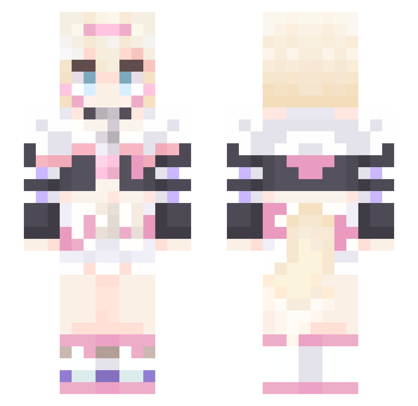 Liz50579 Minecraft skin, front and back view
