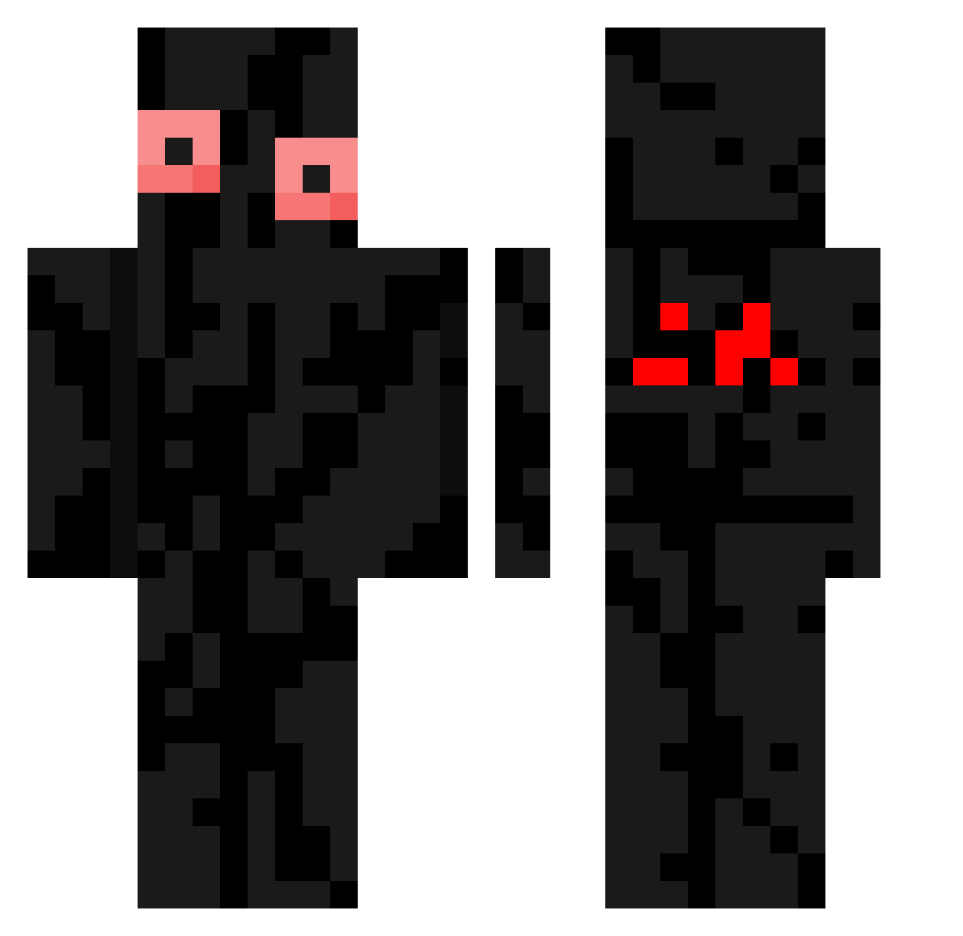LuvliRem Minecraft skin, front and back view