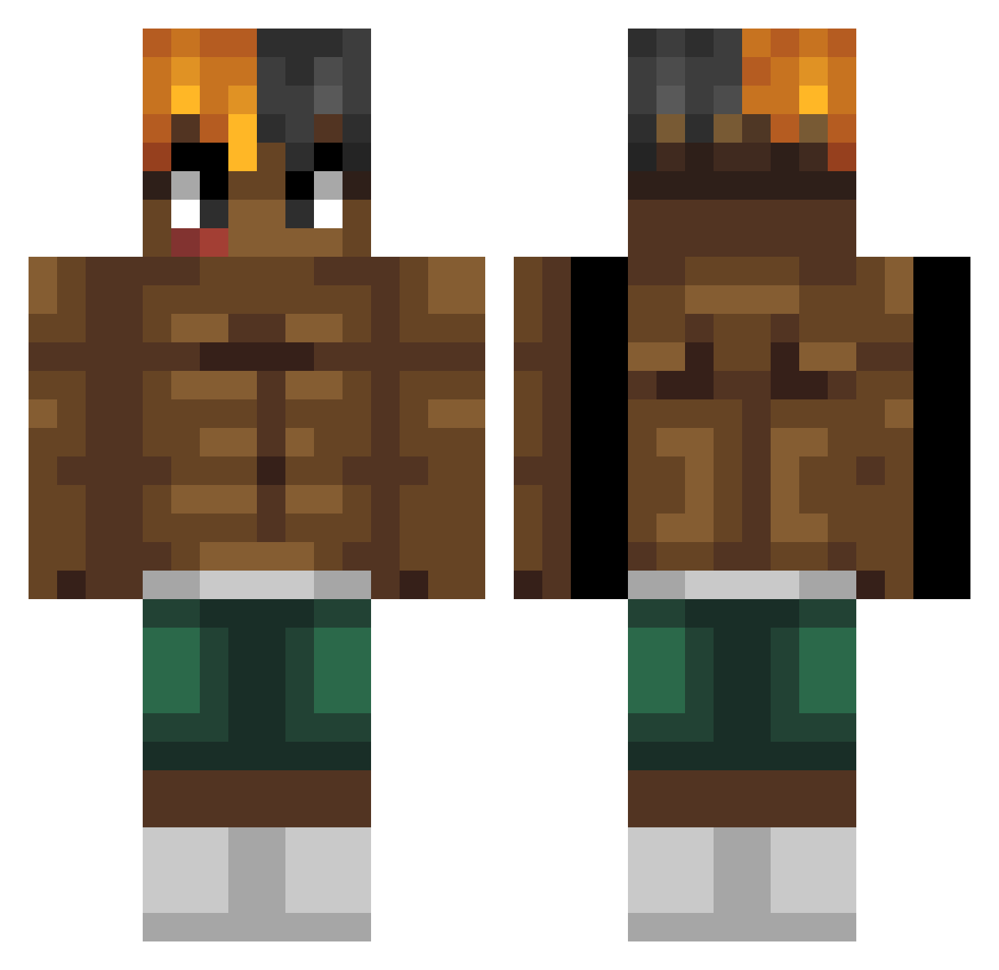 G0tBe3fBr0 Minecraft skin, front and back view