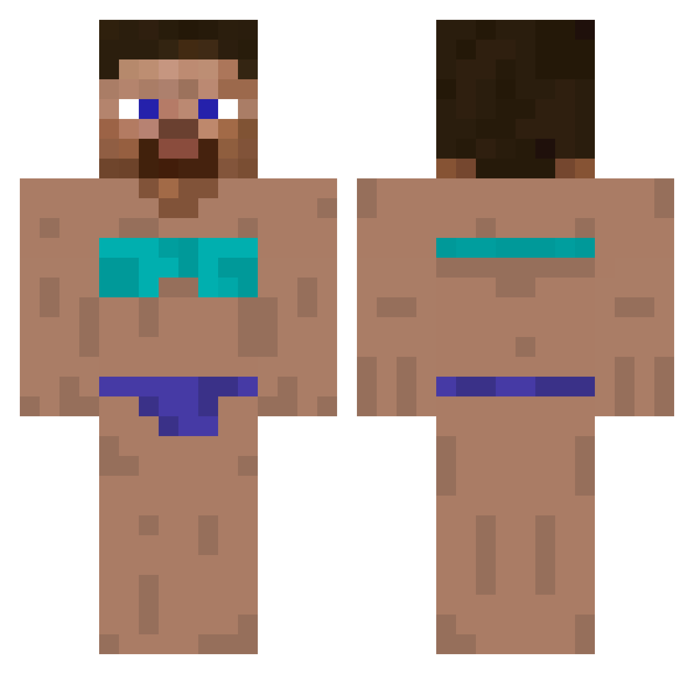 OrangeEsser Minecraft skin, front and back view